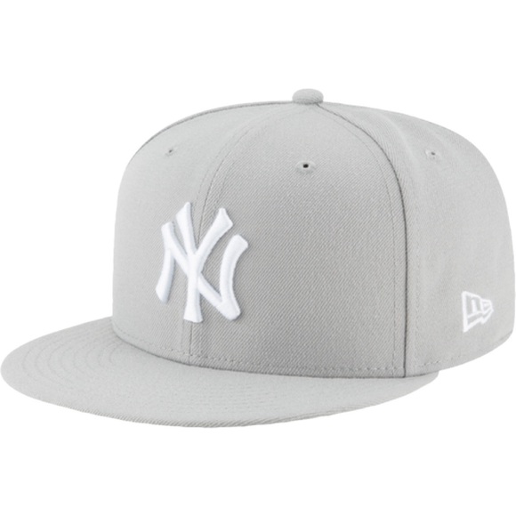 New Era Yankees 59Fifty Grey Basic Snapback Cap 7 1/4 - Picture 1 of 16
